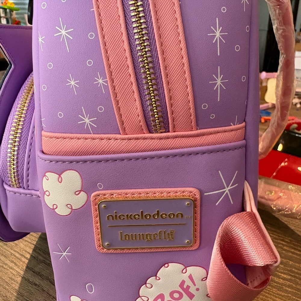 Loungefly Fairly Odd Parents Purple Cartoon Backpack with Fishbowl Design - Picture 2 of 6